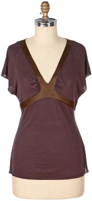 silk ribbon v-neck