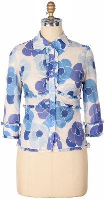 blue poppy blouse