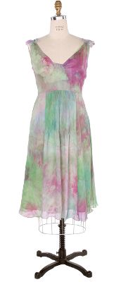 watercolor silk dress