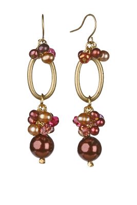 cranberry pearl earrings