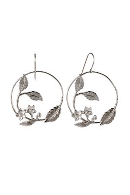 silver laurel earrings