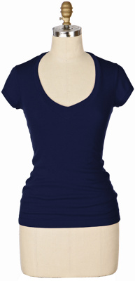 rounded v-neck tee