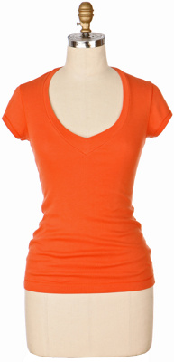 rounded v-neck tee