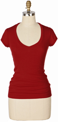 rounded v-neck tee