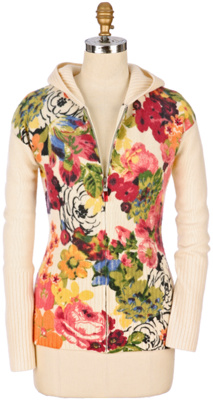 floral granny hoodie : woods-wear hoodie cardigan sweater floral