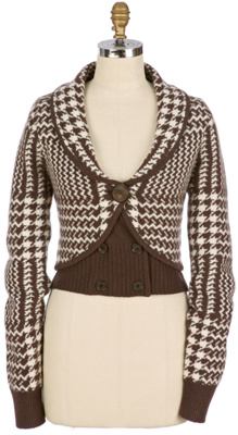 Anthropologie - :  houndstooth sweater double-breasted brown