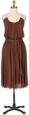 eventide dress, mocha