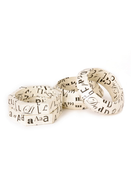 Anthropologie - a to z bangles :  jewelry wood paper alphabet