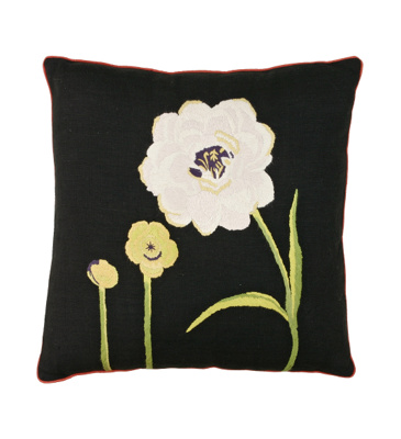 Anthropologie - :  flower pillow black white