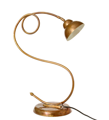 copper horn table lamp