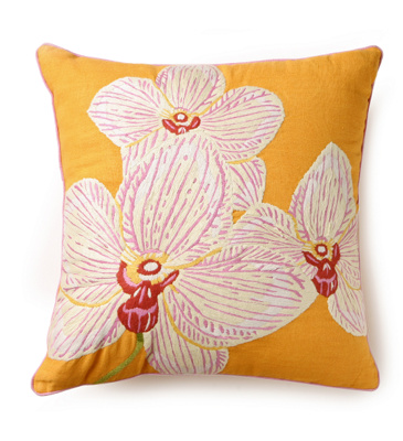 Anthropologie - Day Lily Pillow Orange from anthropologie.com