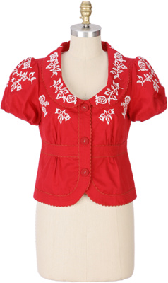 Anthropologie - :  apparel puff sleeves feminine collar