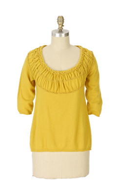 Anthropologie - A New Wrinkle Pullover :  womens clothing sweater yellow