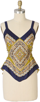 Anthropologie - :  blouse silk navy paisley