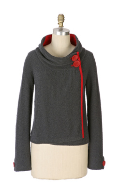 Funnelneck Sweater Jacket - Anthropologie :  wool anthropologie piping detail sweater jacket