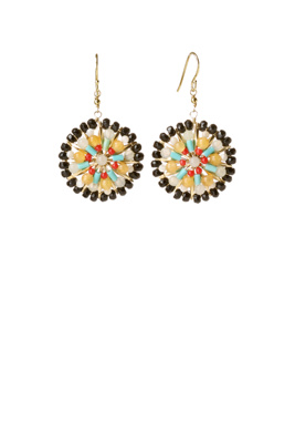 bulls eye earrings - anthropologie :  beaded color urban earrings