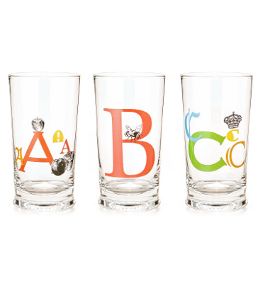Anthropologie -alphabet glasses offered from A-Z from anthropologie.com