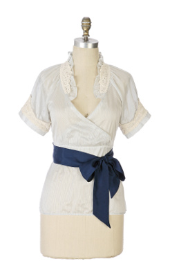 Remember Me Surplice - Anthropologie.com : delete blue voille silk crochet