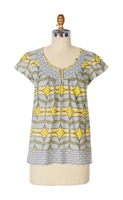 Anthropologie.com > Lemon Drops Tee :  womens clothes anthropologie yellow grey
