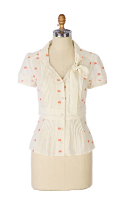 Charisma Blouse - Anthropologie.com :  blouse tie neck retro gathered