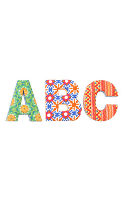 Flares and Fountains Fabric Letters