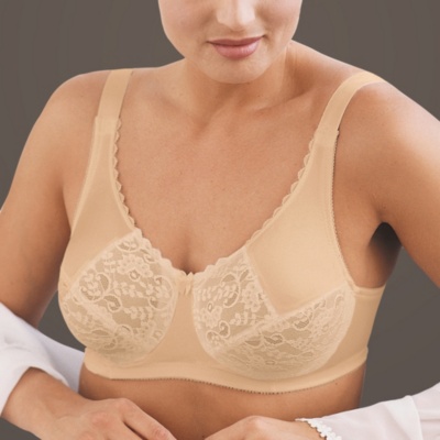 Glamorise Satin and Lace Firm Support Wonderwire Bra - 30834