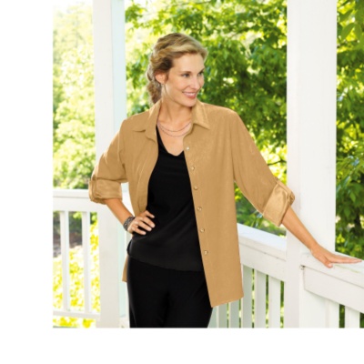 Stretch Moleskin Shirt  light camel