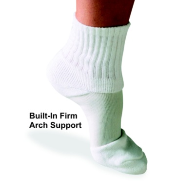 FootSmart Men's / Women's Arch Support Anklet Socks, Pair white