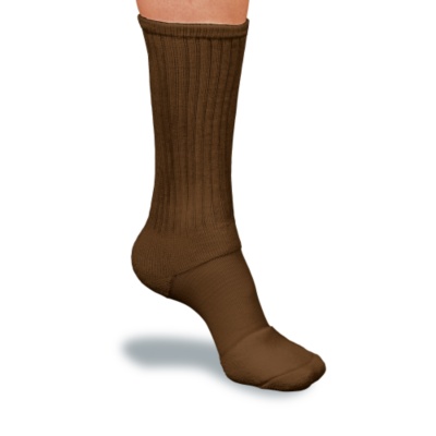 FootSmart Men's / Women's Arch Support Casual Crew Socks, Pair brown