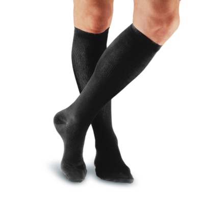 FootSmart Men's Nylon Firm Support Over-the-Calf Socks, Pair  black