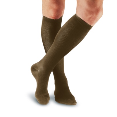 FootSmart Men's Nylon Firm Support Over-the-Calf Socks, Pair  brown