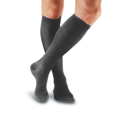 FootSmart Men's Nylon Firm Support Over-the-Calf Socks, Pair  grey