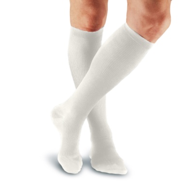 FootSmart Men's Nylon Firm Support Over-the-Calf Socks, Pair  white
