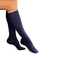 Smart Support Women's Solid Color Nylon Light Support Trouser Socks, Pair navy