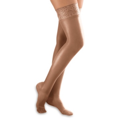 FootSmart Women's Sheer Firm Support Thigh Highs, Pair  taupe