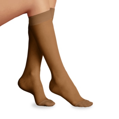 FootSmart Women's Opaque Firm Support Knee Highs, Pair  honey