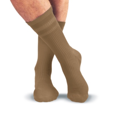 Softop Men's Medium Weight Cotton-Rich Crew Socks, Pair  taupe