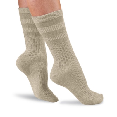 Softop Women's Regular Stitch Wool Crew Socks, Pair  beige