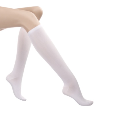 Smart Support Women's Seam-Free Solid Microfiber Nylon Light Support Trouser Socks, Pair white