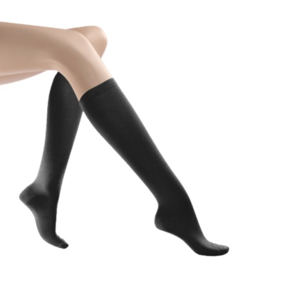Smart Support Women's Seam-Free Solid Microfiber Nylon Moderate Support Trouser Socks, Pair