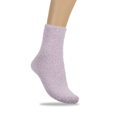 FootSmart Women's Chenille Slipper Quarter Socks, Pair rose