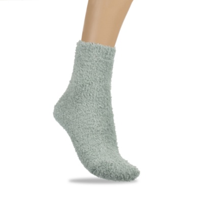 FootSmart Women's Chenille Slipper Quarter Socks, Pair sage