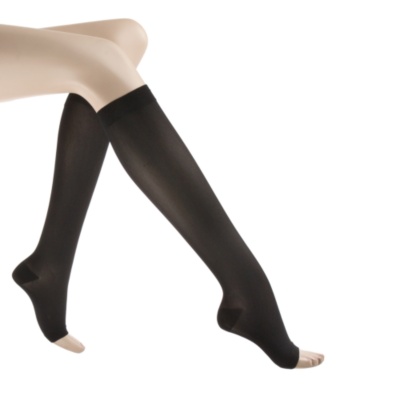 Medi Womens Elegance Sheer Open Toe Moderate Support Knee Highs, Pair
