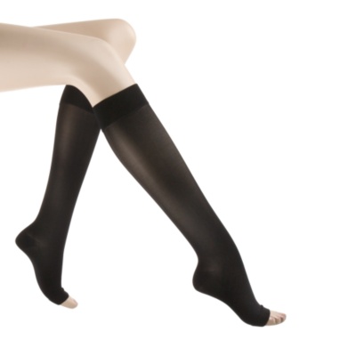 Medi Women’s Elegance Sheer Open Toe Firm Support Petite Knee Highs, Pair - 60461
