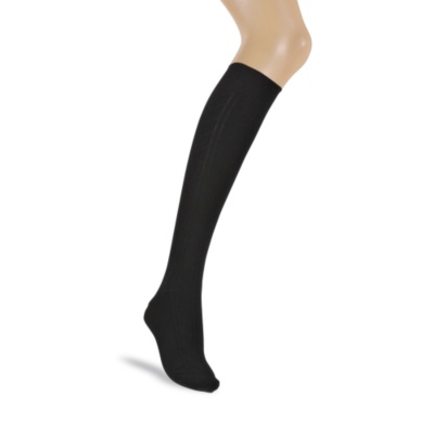 Soft-Fit Women's Cable Rib Knee Socks, Pair  black