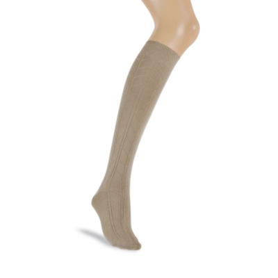 Soft-Fit Women's Cable Rib Knee Socks, Pair  khaki