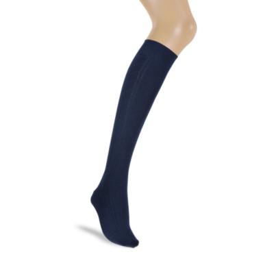 Soft-Fit Women's Cable Rib Knee Socks, Pair  navy