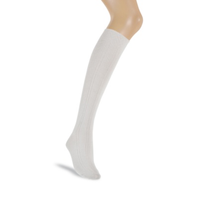 Soft-Fit Women's Cable Rib Knee Socks, Pair  winter white