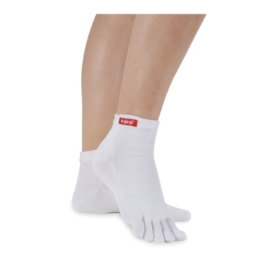 Injinji Mens / Womens Tetratsock Mini Crew Socks, Pair  white