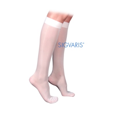 Sigvaris Womens Delilah Classic Moderate Support Knee Highs, Pair white